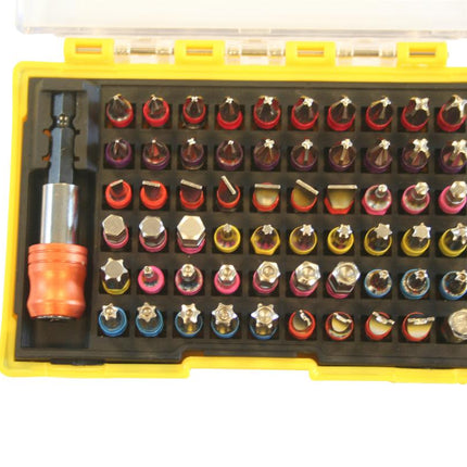 Hofftech Professionele Bitset - 61-delig - Quick-Release Houder - S2 Staal Kwaliteit