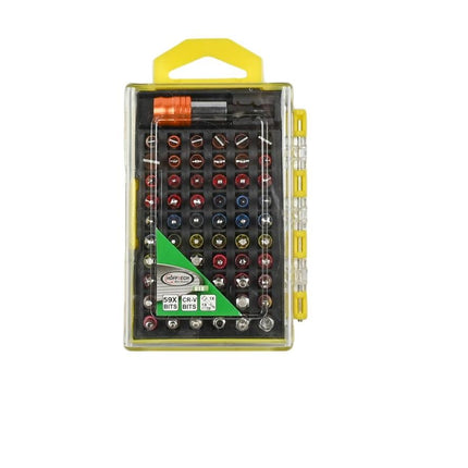 Hofftech Professionele Bitset - 61-delig - Quick-Release Houder - S2 Staal Kwaliteit