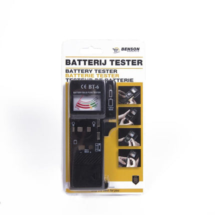 Benson Batterijtester - Multifunctioneel - Lamp & Zekering Tester - Analoog