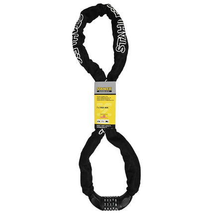 Stahlex Ketting Cijferslot - 7 mm Schakels - 140 cm - Zwart - Instelbaar