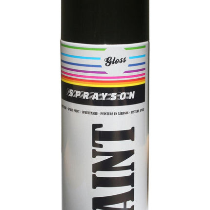 Sprayson Hoogglans Zwarte Spuitlak - RAL 9005 - 400 ml