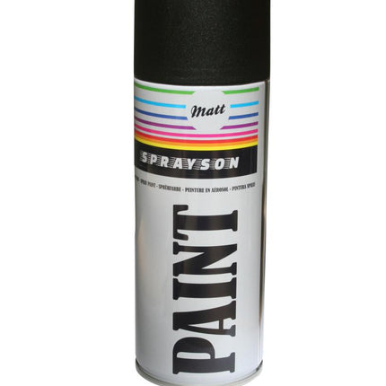 Sprayson Mat Zwarte Spuitlak - RAL 9005 - 400 ml - Professionele Finish