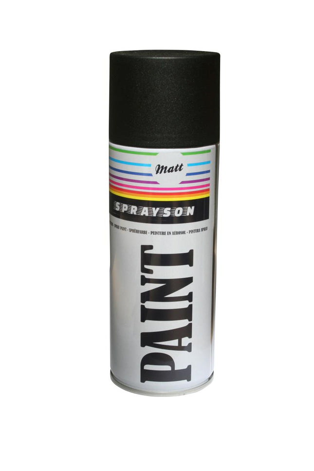 Sprayson Mat Zwarte Spuitlak - RAL 9005 - 400 ml - Professionele Finish