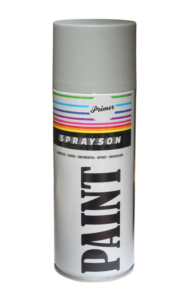 Sprayson Grijze Primer Spuitlak - 400 ml - Hoge Dek- en Vulkracht