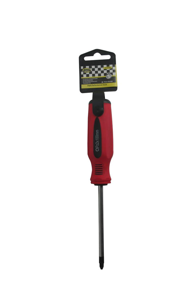 Benson Pozi Schroevendraaier - PZ2 x 100 mm - Chroom-Vanadium - Rood/Zwart