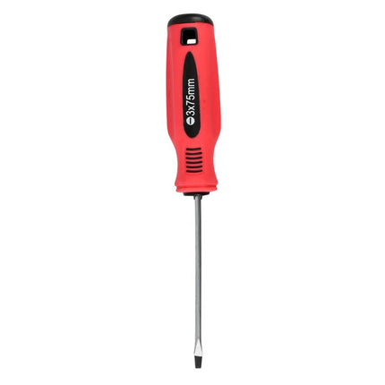 Benson Platte Schroevendraaier - 3 x 75 mm - Cr-V - Rood/Zwart