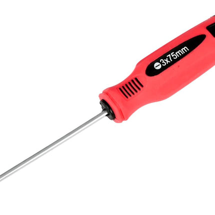 Benson Platte Schroevendraaier - 3 x 75 mm - Cr-V - Rood/Zwart