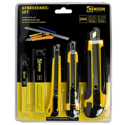 Benson Afbreekmessenset - 26-delig - 9 mm & 18 mm - Inclusief 20 Reservemesjes