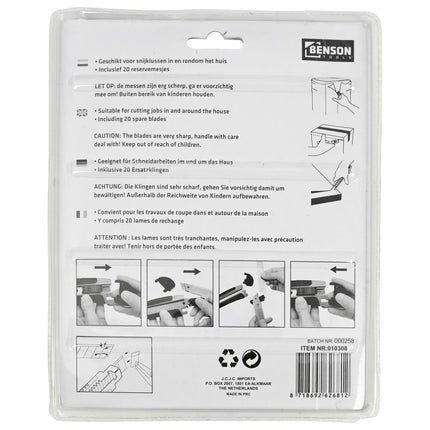 Benson Afbreekmessenset - 26-delig - 9 mm & 18 mm - Inclusief 20 Reservemesjes