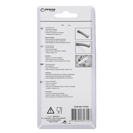 Benson Keramisch Opklapbaar Schilmes - 78 mm Lemmet - Ultrascherp & Lichtgewicht