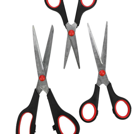 Benson Schaarset - 3-delig - RVS met Softgrip - Rood/Zwart
