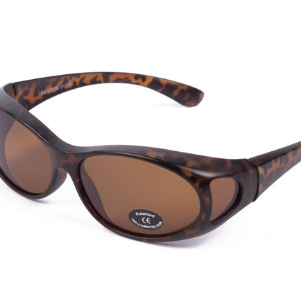 Benson Suncover Overzetzonnebril – Demi Brown – Gepolariseerd – 10-delig
