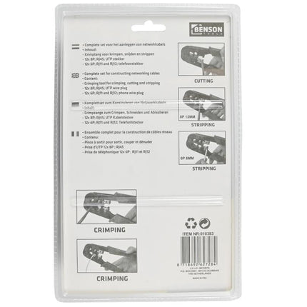 Benson Modulaire Krimptangset - 25-delig - Inclusief RJ11/12 & RJ45 Stekkers
