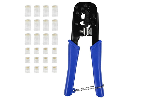 Benson Modulaire Krimptangset - 25-delig - Inclusief RJ11/12 & RJ45 Stekkers