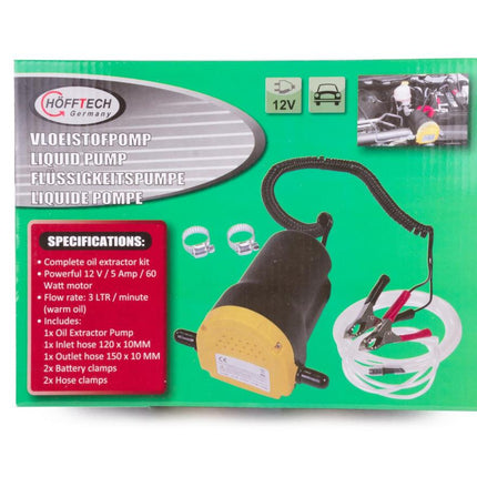 Hofftech Elektrische Vloeistofpomp 12V – 3L/min – Olie- en Dieselpomp – Compleet
