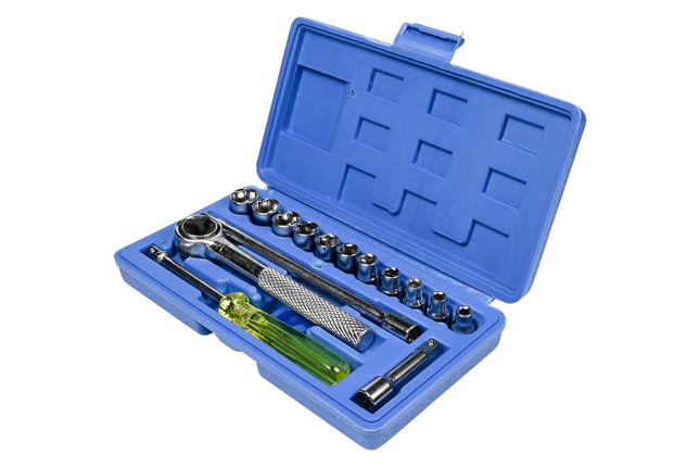 Benson Doppendoos met Ratel - 17-delig - 1/4" Opname - Compacte Set