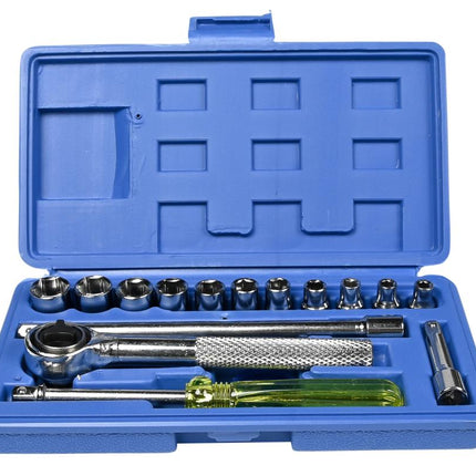 Benson Doppendoos met Ratel - 17-delig - 1/4" Opname - Compacte Set