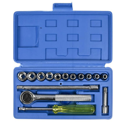 Benson Doppendoos met Ratel - 17-delig - 1/4" Opname - Compacte Set