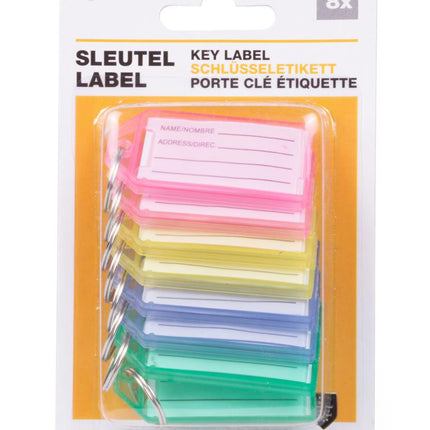 Benson Sleutellabels Easy Click - 8 Stuks - Assorti Kleuren