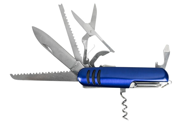 Benson Multifunctioneel Zakmes - 11 Functies - RVS & Aluminium - 9 cm - Swiss Style