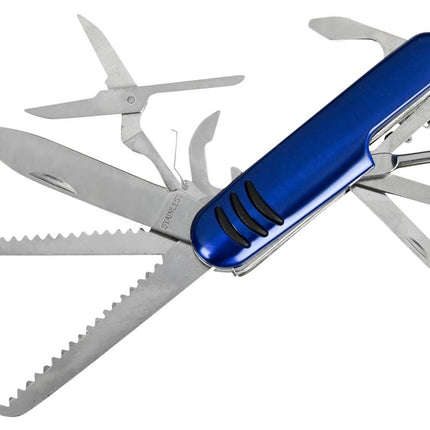 Benson Multifunctioneel Zakmes - 11 Functies - RVS & Aluminium - 9 cm - Swiss Style