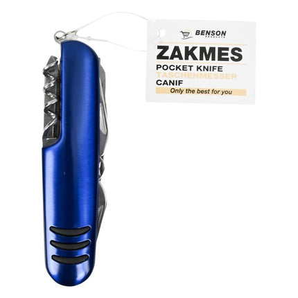 Benson Multifunctioneel Zakmes - 11 Functies - RVS & Aluminium - 9 cm - Swiss Style