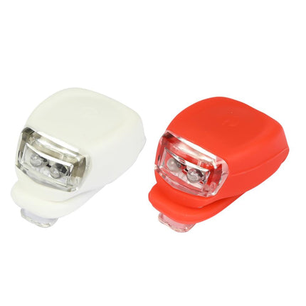 Benson LED Fietslamp Set - Silicone - Waterdicht - Wit & Rood - 3 Standen