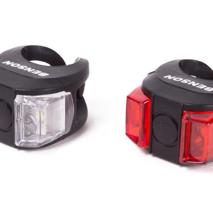Benson Siliconen LED Fietslampjes - Set van 2 - Waterdicht - Wit & Rood