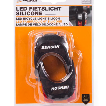 Benson Siliconen LED Fietslampjes - Set van 2 - Waterdicht - Wit & Rood