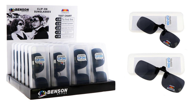 Benson Clip-on Zonnebril Display – Flip-up & Gepolariseerd – Dames & Heren