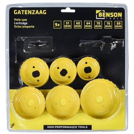 Benson Gatenzaagset - 9-delig - Heavy Duty - Ø 51 t/m 89 mm