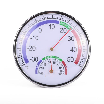 Benson Analoge Thermo- & Hygrometer - Comfortzones - Wit - 12.9 cm
