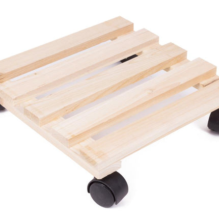 Benson Houten Planten Trolley - 30 x 30 cm - Belastbaar tot 50 kg - Licht Gebeitst