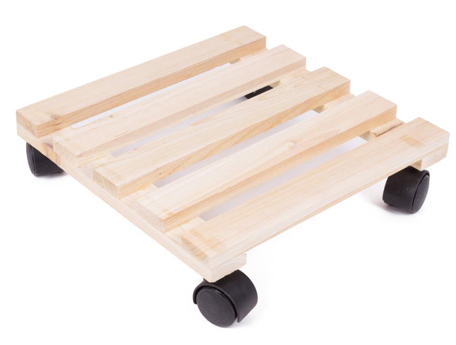 Benson Houten Planten Trolley - 30 x 30 cm - Belastbaar tot 50 kg - Licht Gebeitst