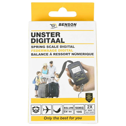 Benson Digitale Bagageweegschaal - 40 kg - Met Band - Inclusief Batterijen