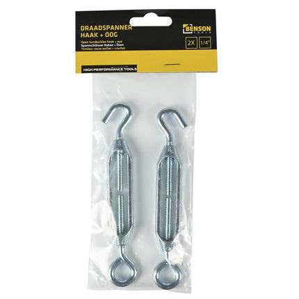 Benson Draadspanner Haak + Oog M6 (1/4") – 2-delig – IJzerwerk