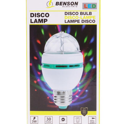 Benson Roterende LED Discolamp – E27 Fitting – RGB Multicolor
