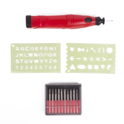 Benson Graveerpen Set - 13-delig - Draadloos op Batterijen - Inclusief Sjablonen