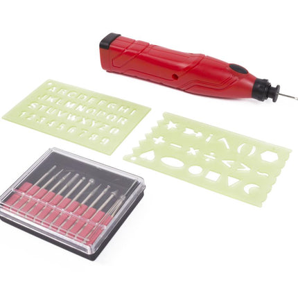 Benson Graveerpen Set - 13-delig - Draadloos op Batterijen - Inclusief Sjablonen