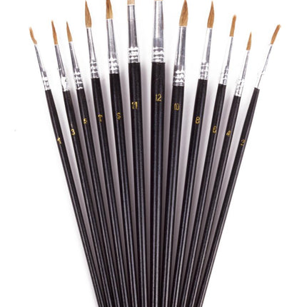 Benson Penseelset 12-Delig Rond - Precisiekwasten voor Hobby en Modelbouw