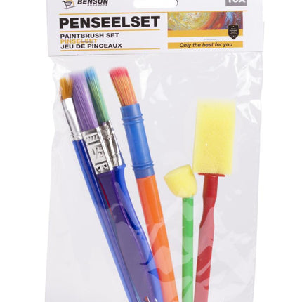 Benson Penseelset 9-Delig - Assorti Kwasten voor Kinderen