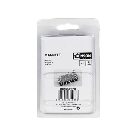 Benson Ronde Magneten - 25 mm - 6 Stuks - 1000 Gauss