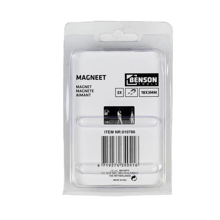 Benson Superstrong Magneten – Ø 18 x 3 mm – 3 stuks – Hoge Houdkracht