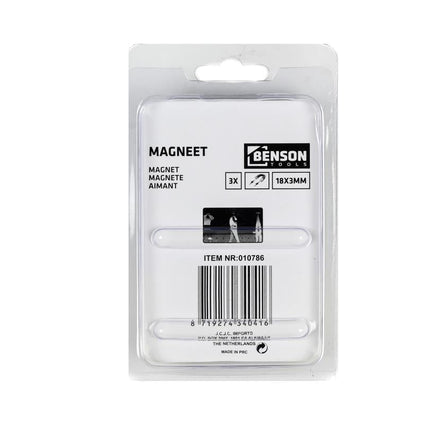 Benson Superstrong Magneten – Ø 18 x 3 mm – 3 stuks – Hoge Houdkracht