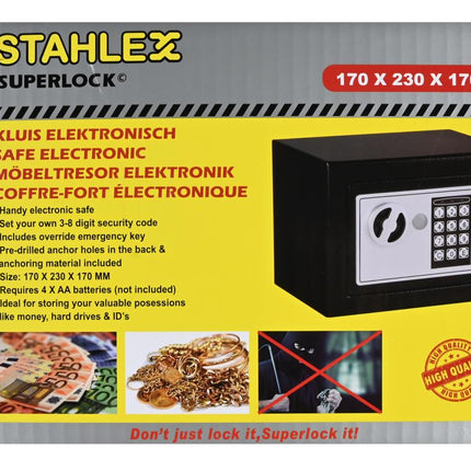 Stahlex Elektronische Kluis Mini - 170 x 230 x 170 mm - Alarm & Noodsleutels
