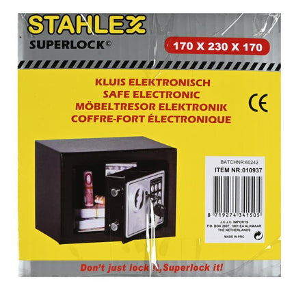 Stahlex Elektronische Kluis Mini - 170 x 230 x 170 mm - Alarm & Noodsleutels