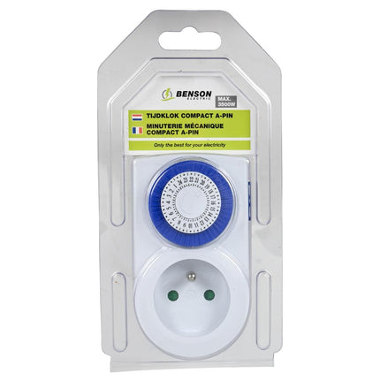 Benson Mechanische Tijdklok - Mini - 3500W - 96 Schakelmomenten - Penaarde