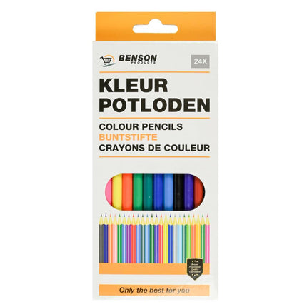 Benson Kleurpotloden Set - 24-Delig - Hout - Assorti