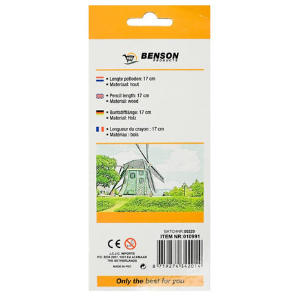 Benson Kleurpotloden Set - 24-Delig - Hout - Assorti