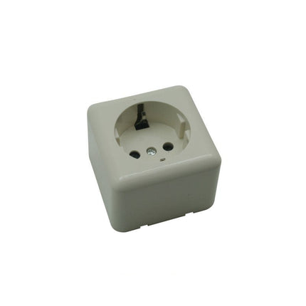 Benson Enkelvoudige Wandcontactdoos – Opbouw – Randaarde – Wit